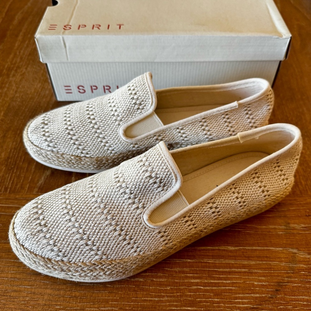 NIB cream Esprit Nadine slip on espadrille flats 9.5M - Picture 4 of 14